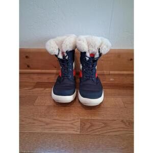 Sperry Bearing Plushwave Faux Fur Winter Boot Women's 8  BLUE/WHITE/RED